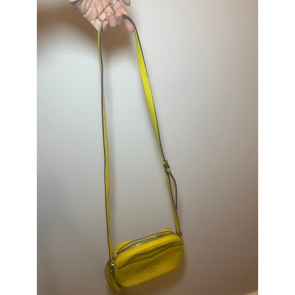 Kate Spade Kourtney Yellow Leather Camera Crossbody Bag Tassel - Picture 8 of 11